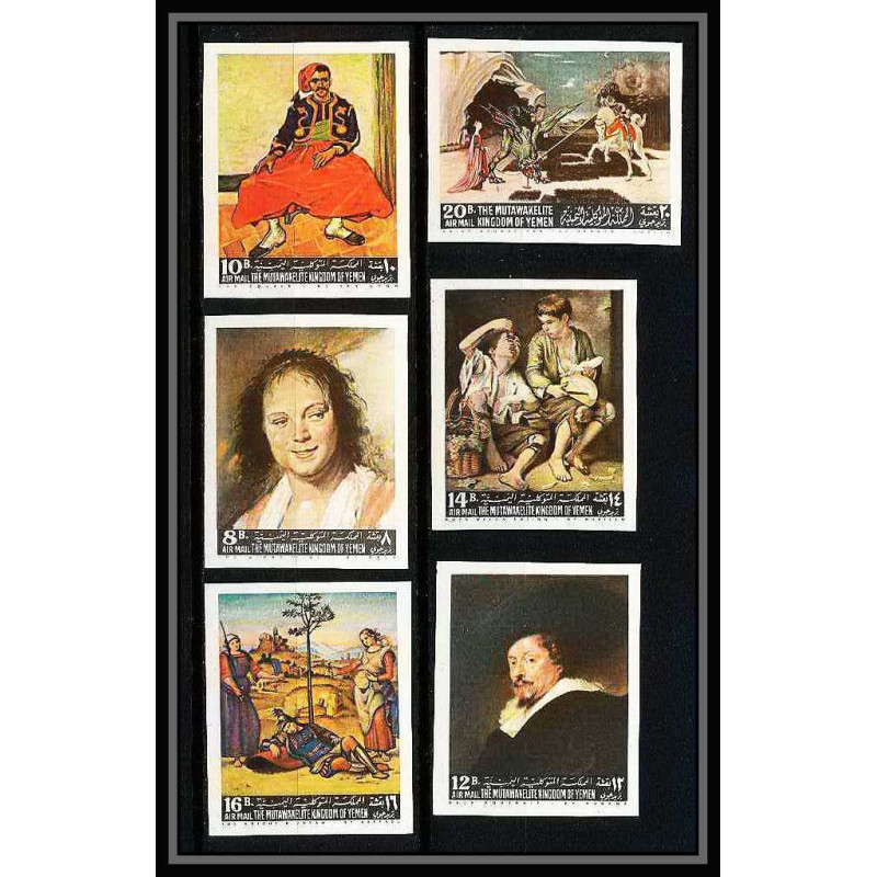 514a Yemen kingdom MNH ** N° 290 / 295 B Tableau (Painting) non dentelé (Imperf) van gogh rubens murillo 