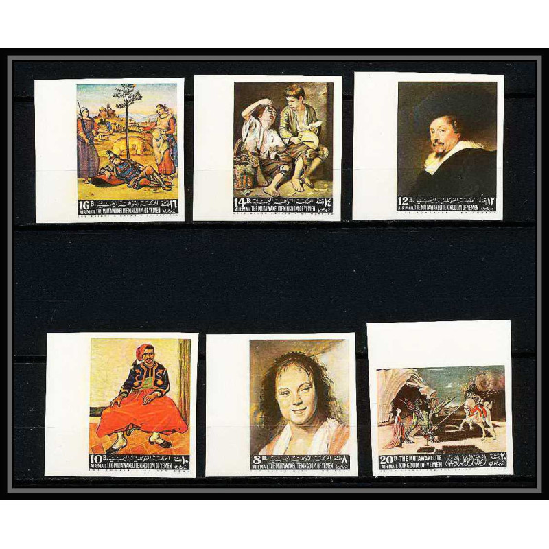 514b Yemen kingdom MNH ** N° 290 / 295 B Tableau (Painting) non dentelé (Imperf) van gogh rubens murillo 