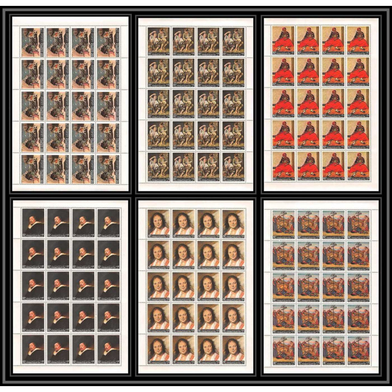 515 Yemen kingdom MNH ** N° 290 / 295 A Tableau (Painting) feuilles sheets frans hals van gogh rubens raphael