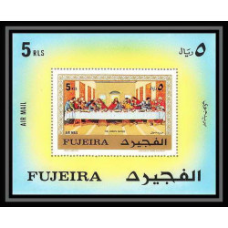 517 Fujeira MNH ** Bloc N° 30 A stations of the cross the last supper christ leonardo da vinci 
