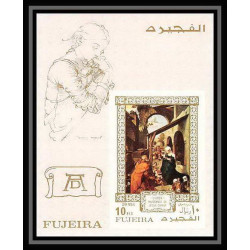 520 Fujeira MNH ** Bloc N° 50 B nativity of Jésus Christ Dürer german Tableau (Painting) non dentelé imperf