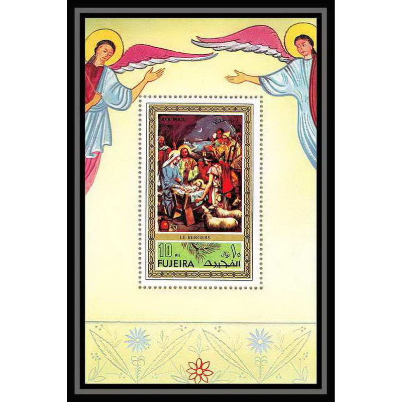 521 Fujeira MNH ** Bloc N° 75 A noel 1971 christmas Tableau (Painting) nativity of jesus christ