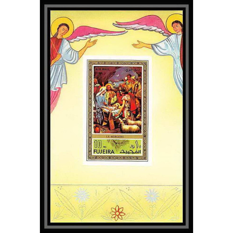 522 Fujeira MNH ** Bloc N° 75 B noel 1971 christmas Tableau painting nativity of jesus christ non dentelé (Imperf)