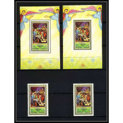 522a Fujeira MNH ** Bloc N° 75 A / B noel 1971 christmas Tableau painting nativity of jesus christ 