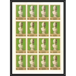 526 Fujeira MNH ** N° 846 / 850 B sculptures rodin michelangelo carpeaux feuilles sheets non dentelé (Imperf)