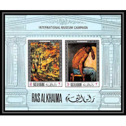 532a Ras Al Khaima MNH ** Bloc N° 45 B Tableau (Painting) Auguste Renoir cezanne non dentelé (Imperf)