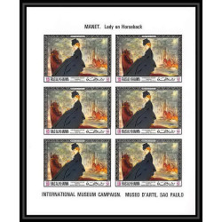533 Ras Al Khaima MNH ** N° 230 A / B Édouard Manet peinture (painting) feuilles sheets non dentelé (Imperf)