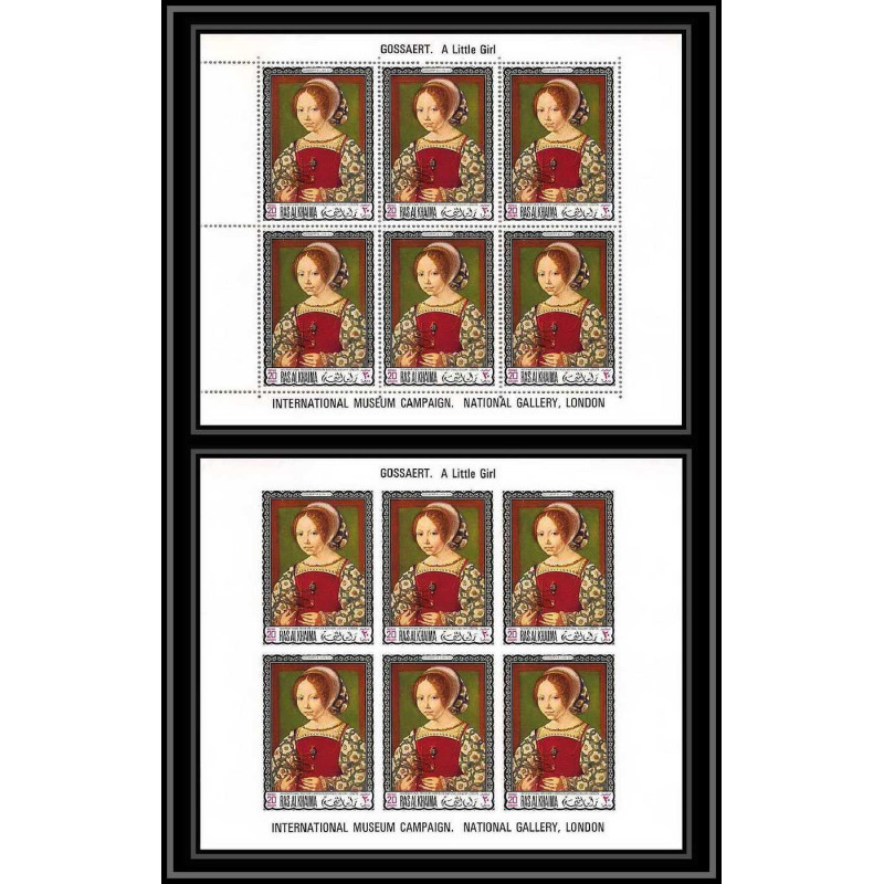 533e Ras Al Khaima MNH ** N° 231 A / B Gossaert Mabuse peinture (painting) feuilles sheets non dentelé (Imperf)