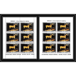 533f Ras Al Khaima MNH ** N° 235 A / B Théodore Géricault horse (painting) feuilles sheets non dentelé (Imperf)