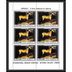 533f Ras Al Khaima MNH ** N° 235 A / B Théodore Géricault horse (painting) feuilles sheets non dentelé (Imperf)