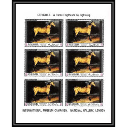 533f Ras Al Khaima MNH ** N° 235 A / B Théodore Géricault horse (painting) feuilles sheets non dentelé (Imperf)