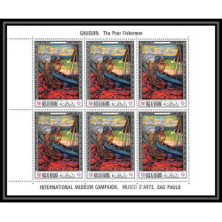 533h Ras Al Khaima MNH ** N° 242 A / B Paul Gauguin peinture (painting) feuilles sheets non dentelé (Imperf)