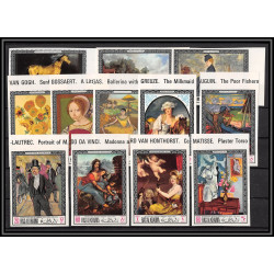 533m Ras Al Khaima MNH ** N° 229 / 244 B non dentelé (Imperf) Tableau (Painting) 12 valeurs van gogh 