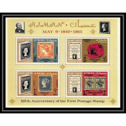 537 Ajman MNH ** Bloc N° A 9 A Overprint new currency Postage stamp exhibition London 1965 (londres)