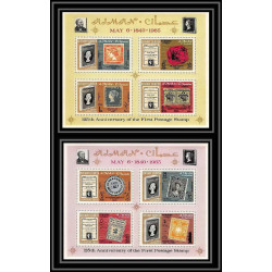 537a Ajman MNH ** Blocs N° A / B 9 A Postage stamp exhibition London 1965 (londres) Overprint new currency