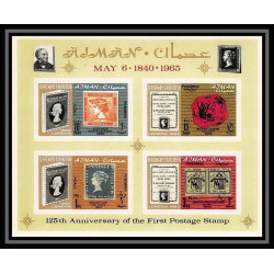 538 Ajman MNH ** Bloc N° A 9 B Overprint new currency Postage stamp exhibition London 1965 (londres) non dentelé imperf