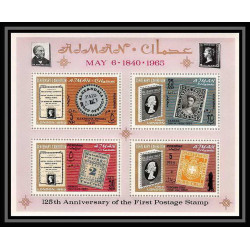 539 Ajman MNH ** Bloc N° B 9 A Overprint new currency Postage stamp exhibition London 1965 (londres)