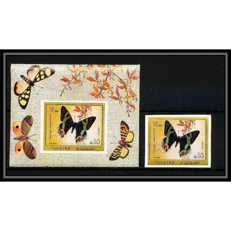 541a Fujeira MNH ** Bloc N° 79 B papillons (butterflies papillon) non dentelé (Imperf)