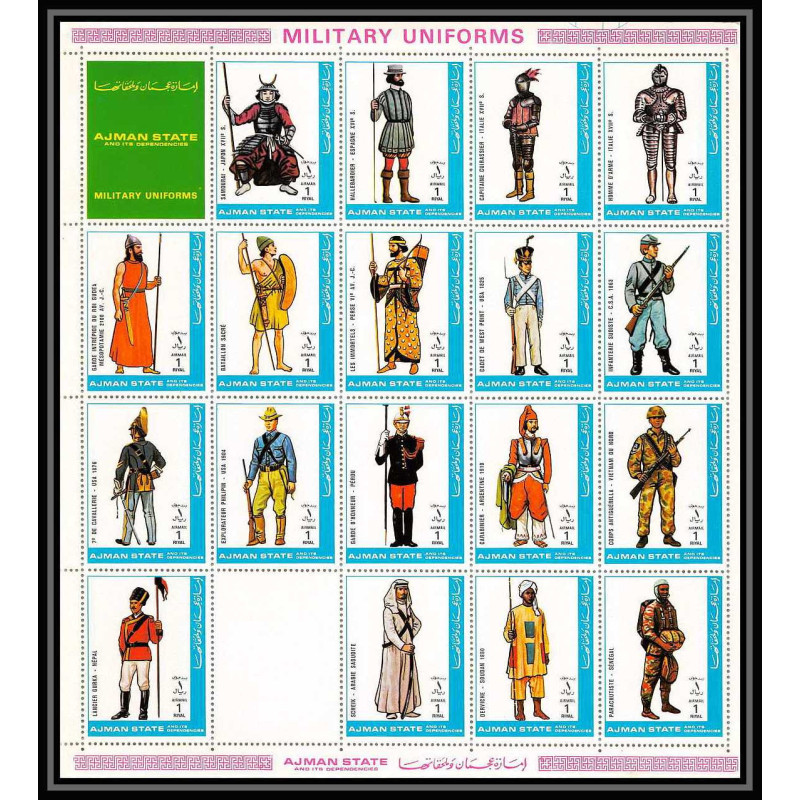 543 Ajman MNH ** N° 2537 / 2554 A Military Uniforms / uniformes militaires napoleon feuilles sheets cote 16