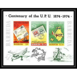 583a Barbuba MNH ** Scott 169 a michel 10 B Bloc non dentelé (Imperf) Centenary of UPU avion plane 