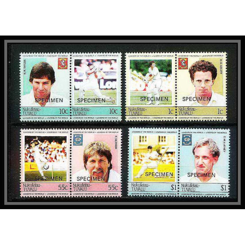 589 Nukufetau tuvalu MNH ** 1985 Mi 23-30 Sc 20 / 23 Cricket Set Overprint specimen Proof
