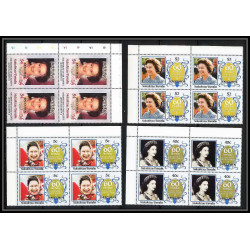 591b Nukufetau tuvalu MNH ** 1985 SC 51-55 MI 55-62 Bloc 4 Elizabeth Queen Mother Overprint specimen Proof