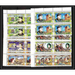 592b Nui tuvalu MNH ** 1984 SC 25-30 mi 9/20 Bloc 4 Leaders of The World, Kings and Queens,Overprint specimen Proof