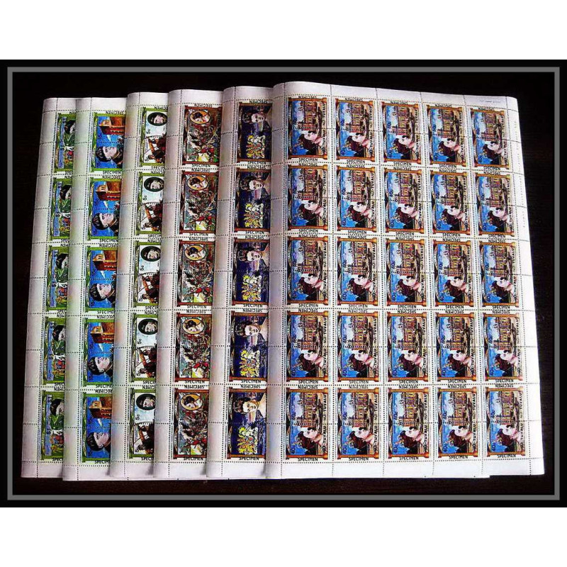 592c Nui tuvalu MNH ** 1984 SC 25-30 mi 9/20 Kings Queens,Overprint specimen Proof feuilles sheets 