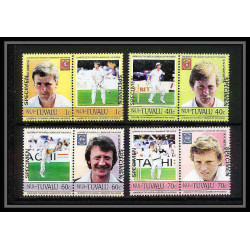 593 Nui tuvalu MNH ** 1985 MI N° 37- 44 Sc N° 41- 44 Cricket Overprint specimen Proof