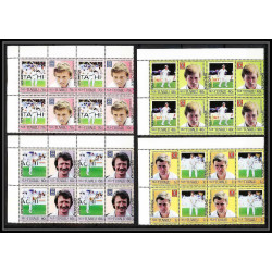 593b Nui tuvalu MNH ** 1985 MI N° 37- 44 Sc N° 41- 44 Cricket Overprint specimen Proof BLOC 4