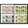 593b Nui tuvalu MNH ** 1985 MI N° 37- 44 Sc N° 41- 44 Cricket Overprint specimen Proof BLOC 4