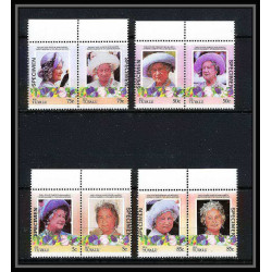 594a Nui tuvalu MNH ** 1985 Mi N° 45-52 Sc 49/52 Elizabeth Queen Mother Overprint specimen Proof