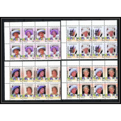 594b Nui tuvalu MNH ** 1985 Mi N° 45-52 Sc 49/52 Elizabeth Queen Mother Overprint specimen Proof BLOC 4