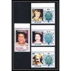595a Nui tuvalu MNH ** 1986 Mi N° 71 / 74 Sc 56 / 59 Elizabeth Queen Mother Overprint specimen Proof