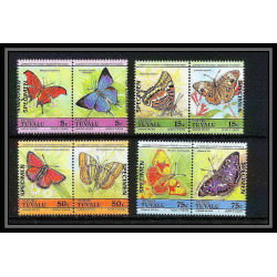 595d Vaitupu tuvalu MNH ** 1985 Michel N° 45/52 Sc N° 39 / 42 papillons (butterflies papillon) Overprint specimen Proof