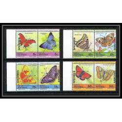 595e Vaitupu tuvalu MNH ** 1985 Michel N° 45/52 Sc N° 39 / 42 papillons (butterflies papillon) Overprint specimen Proof