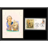 3015 France 1727 Amiral de Grasse usa austrian war Maquette d'artiste original paint artist work FDC 1972 signé Chesnot