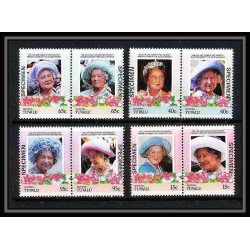 597 Vaitupu tuvalu MNH ** 1985 Mi N° 61-68 Elizabeth Queen Mother Overprint specimen Proof