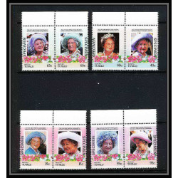597a Vaitupu tuvalu MNH ** 1985 Mi N° 61-68 Elizabeth Queen Mother Overprint specimen Proof