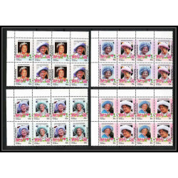 597b Vaitupu tuvalu MNH ** 1985 Mi N° 61-68 Elizabeth Queen Mother Overprint specimen Proof BLOC 4