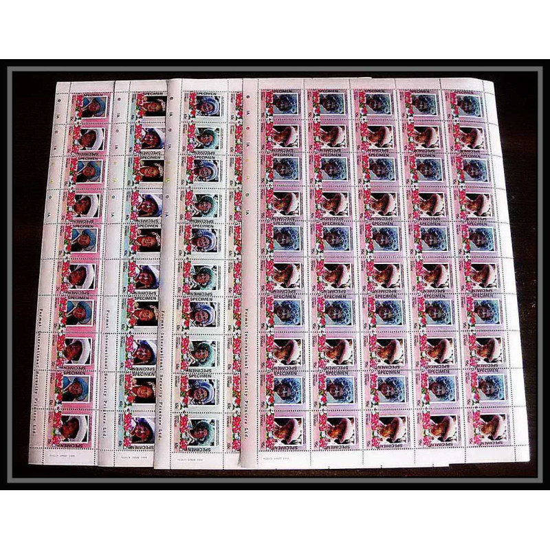 597c Vaitupu tuvalu MNH ** 1985 Mi N° 61-68 Elizabeth Queen Mother Overprint specimen Proof feuilles sheets