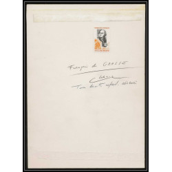 3015 France 1727 Amiral de Grasse usa austrian war Maquette d'artiste original paint artist work FDC 1972 signé Chesnot