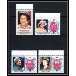 598a Vaitupu tuvalu MNH ** 1986 Sc N° 58-61 mi N° 71/74 Elizabeth Queen Mother Overprint specimen Proof