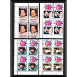 598b Vaitupu tuvalu MNH ** 1986 Sc N° 58-61 mi N° 71/74 Elizabeth Queen Mother Overprint specimen Proof BLOC 4