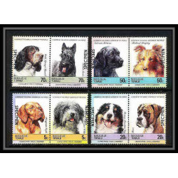 599 Nukulaelae tuvalu ** MNH 1985 mi N° 33 / 40 Chiens (chien dog dogs) Overprint specimen Proof