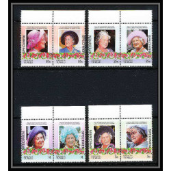 600a Nukulaelae tuvalu ** MNH 1985N° 47-50 Elizabeth Queen Mother Overprint specimen Proof