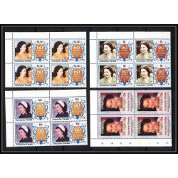 601b Nukulaelae tuvalu ** MNH 1986 Scott N° 54 57 mi N° 75 / 78 Elizabeth Queen Mother Overprint specimen Proof BLOC 4