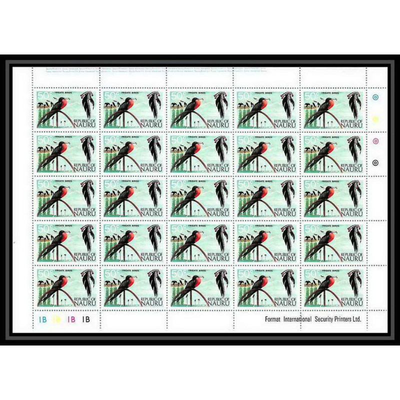 602c Nauru ** MNH y&t N° 100 Sc N° 103 oiseaux (bird birds oiseau) frégate Frigate feuilles sheets cote 82 euros