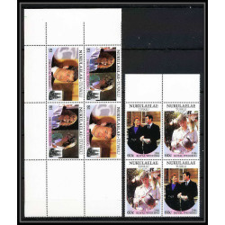 603a Nukulaelae tuvalu ** MNH Sc N° 61/62 royal Wedding of Prince Andrew and Sarah Ferguson 1986