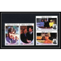 604a Nui tuvalu MNH ** Sc N° 66/67 Royal Wedding of Prince Andrew and Sarah Ferguson 
